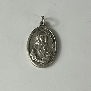 Patron Saint Dymphna Italian Medal Pendant Charm Catholic Religious Sacred Vtg